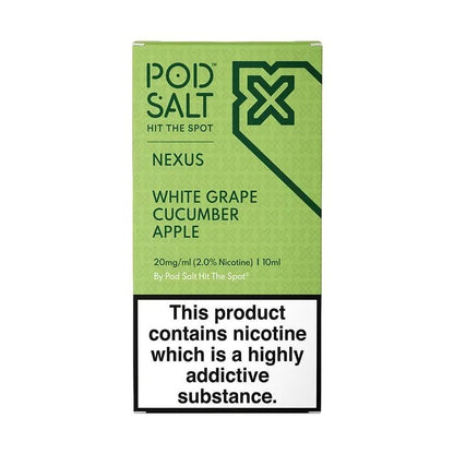 Pod Salt Nexus White Grape Cucumber Apple Nicotine Salt E-Liquid 10ml